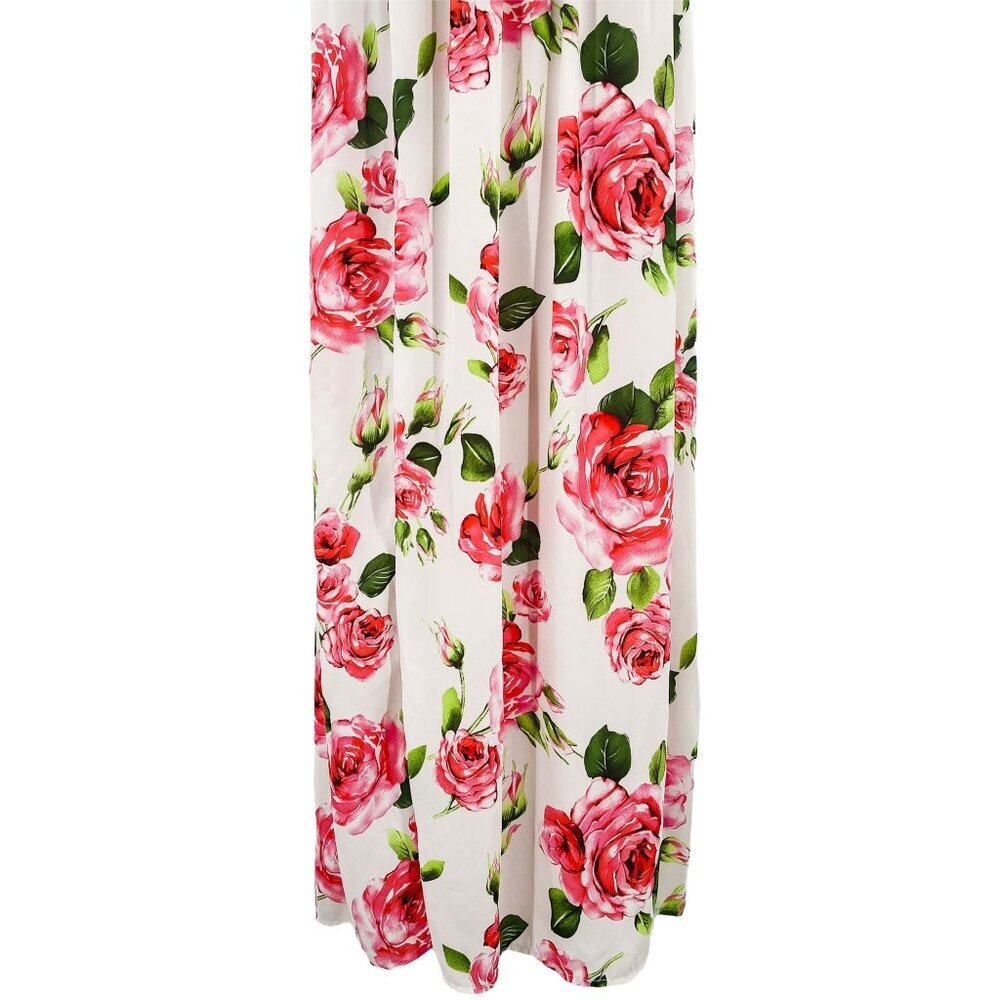 Lush Say No Amore Ivory Rose Floral Print Sleeveless T Back Tulip Hem Maxi Dress - Picture 8 of 11